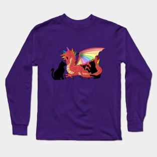 Dragon and kitties Long Sleeve T-Shirt